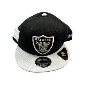 New Era Las Vegas Raiders 9Fifty Black Gray Adjustable Snapback Hat AFC Patch